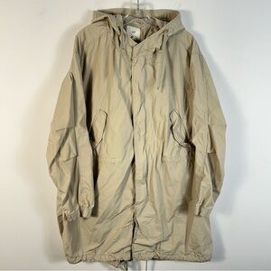 ❤️ H&M Men's Light Tan Hooded Raincoat L